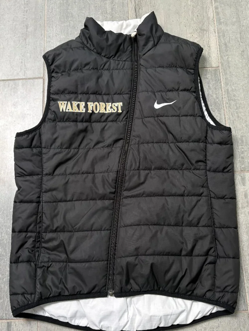Nike Reversible Puffer Vest Wake Forest Black White Size Small
